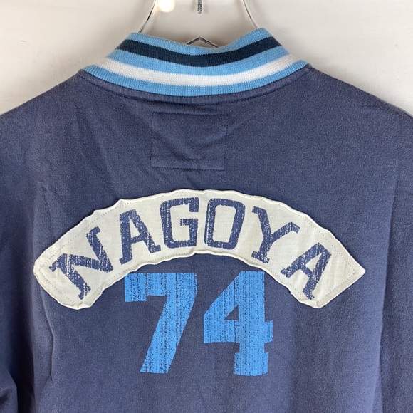 BB London Hipster Logo Bomber Jacket Size 2-M Snap Front - Picture 10 of 16